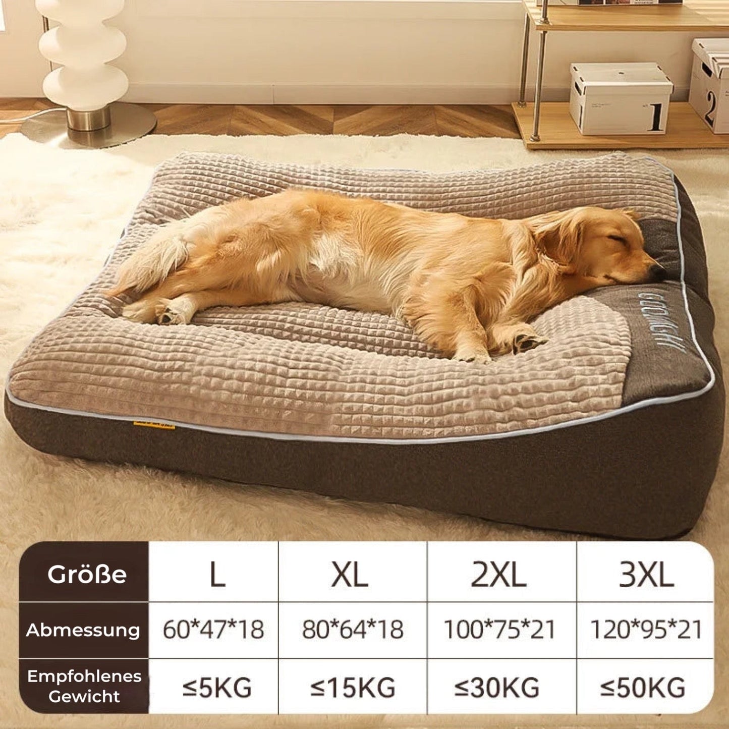Orthopädisches Hundebett XXL Orthopädisches Hundebett Flauschparadies®