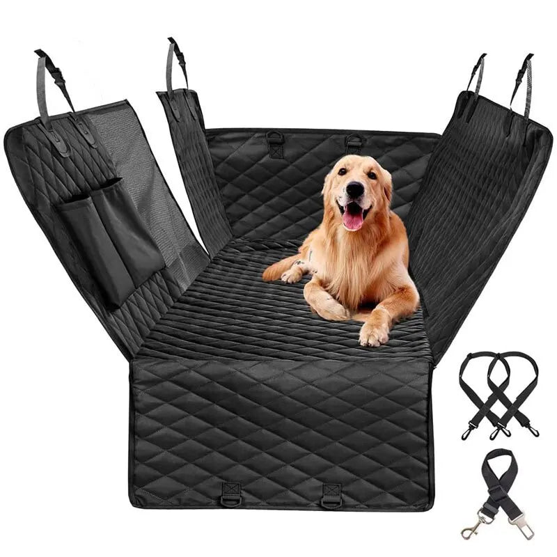 Premium Autositzpolster mit Reißverschluss Autositzpolster Hund Flauschparadies® XL (143X153cm) Schwarz