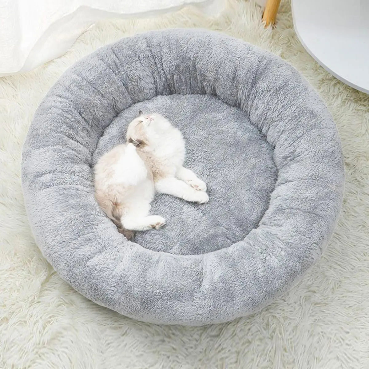 Wolke 7 Hundebett SoftTouch NEU - Das Original™ Wolke 7 Hundebett Flauschparadies® Hellgrau S - Ø 35cm