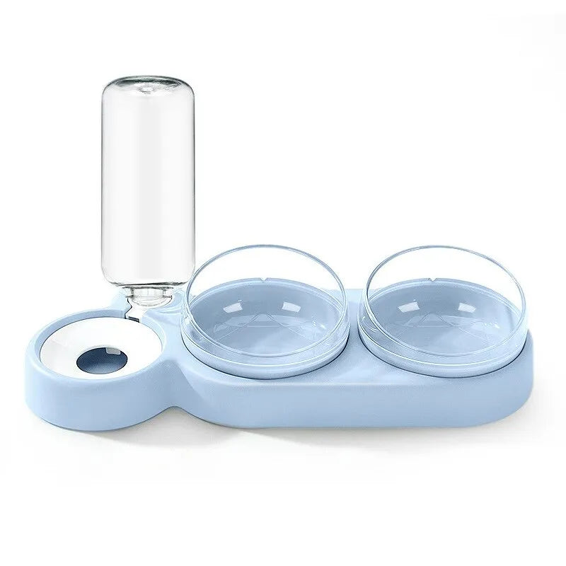 3in1 Futternapf & Wasserspender Futterspender Flauschparadies® Blau 