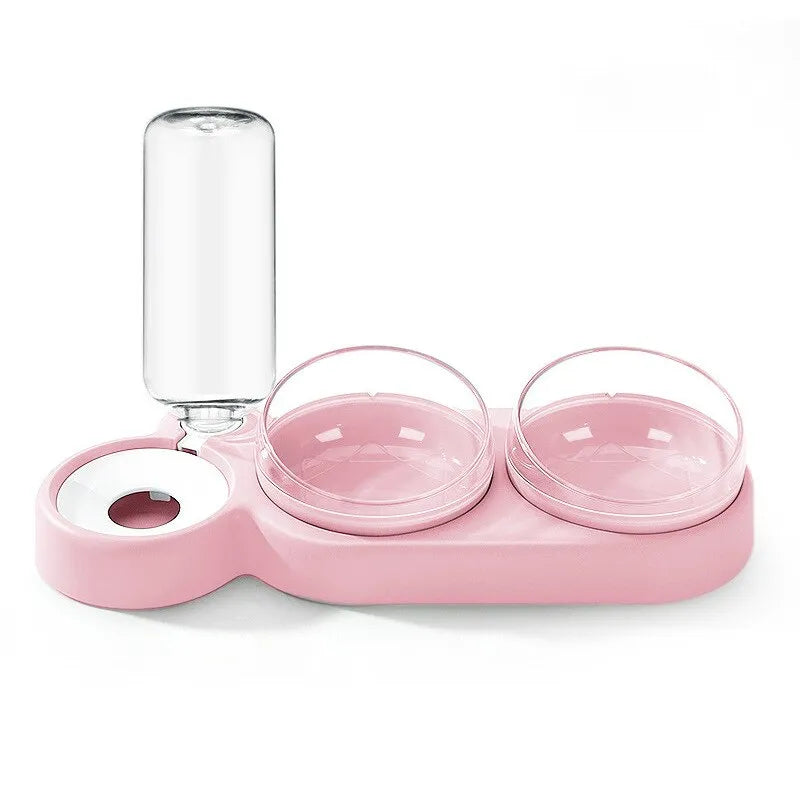 3in1 Futternapf & Wasserspender Futterspender Flauschparadies® Pink 