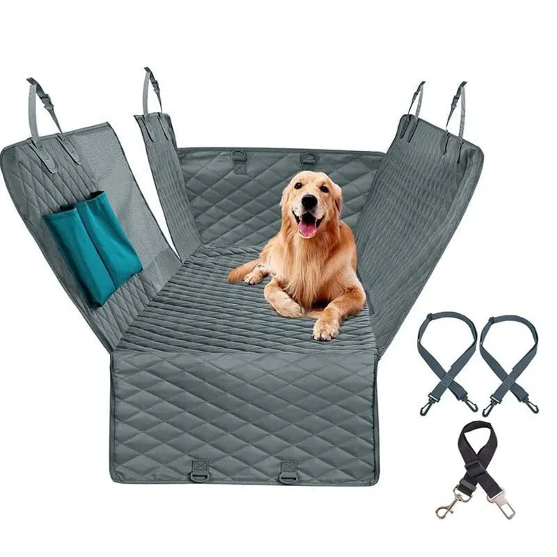 Premium Autositzpolster mit Reißverschluss Autositzpolster Hund Flauschparadies® XL (143X153cm) Grau 